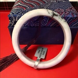 Elegant Moonlight Jade Bangle